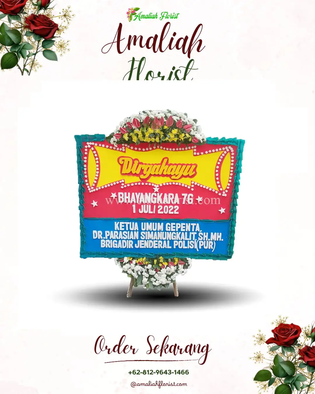 Papan Bunga HUT Ulang Tahun Pematang Siantar